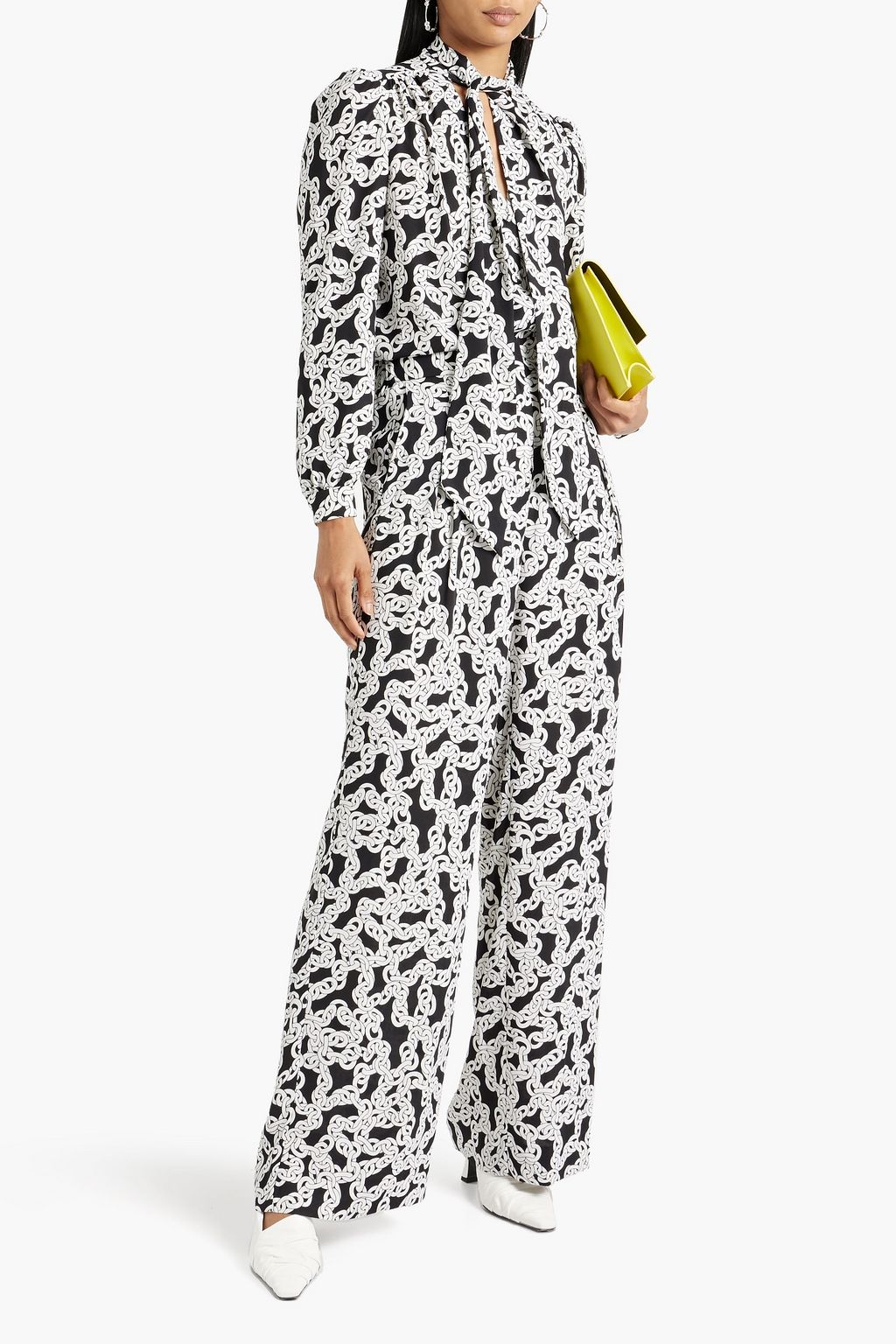 DIANE VON FURSTENBERG Brianna printed crepe wide-leg pants