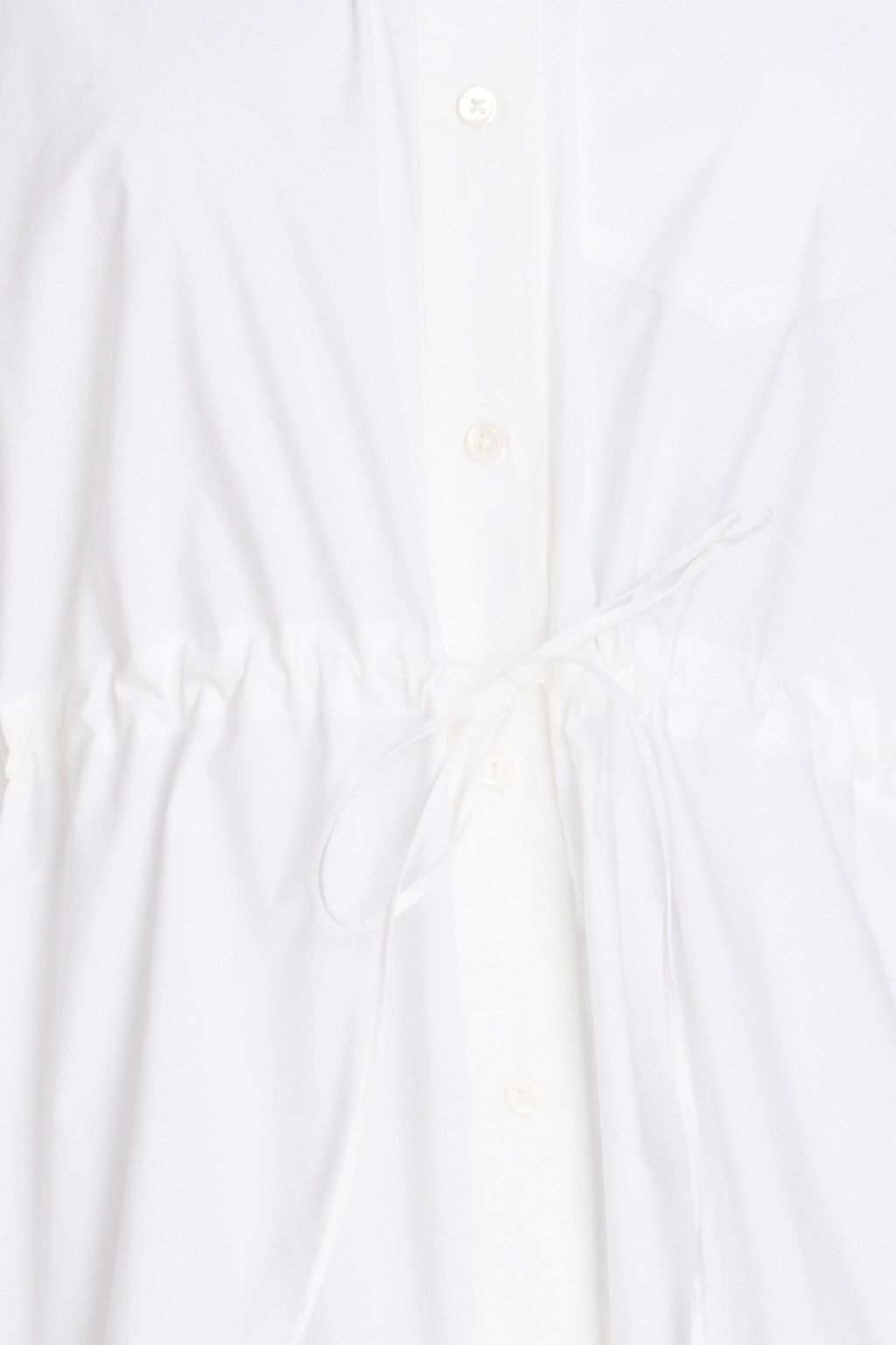 SANDRO Tie-detailed cotton-poplin shirt
