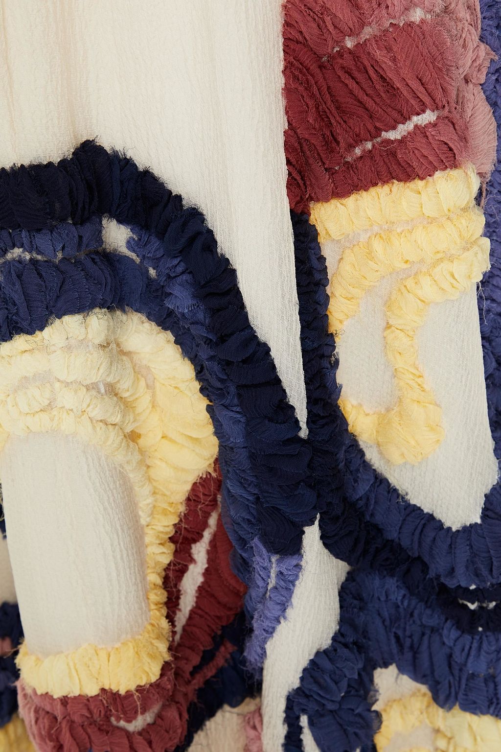 ROKSANDA Oleyda gathered embroidered silk-seersucker gown