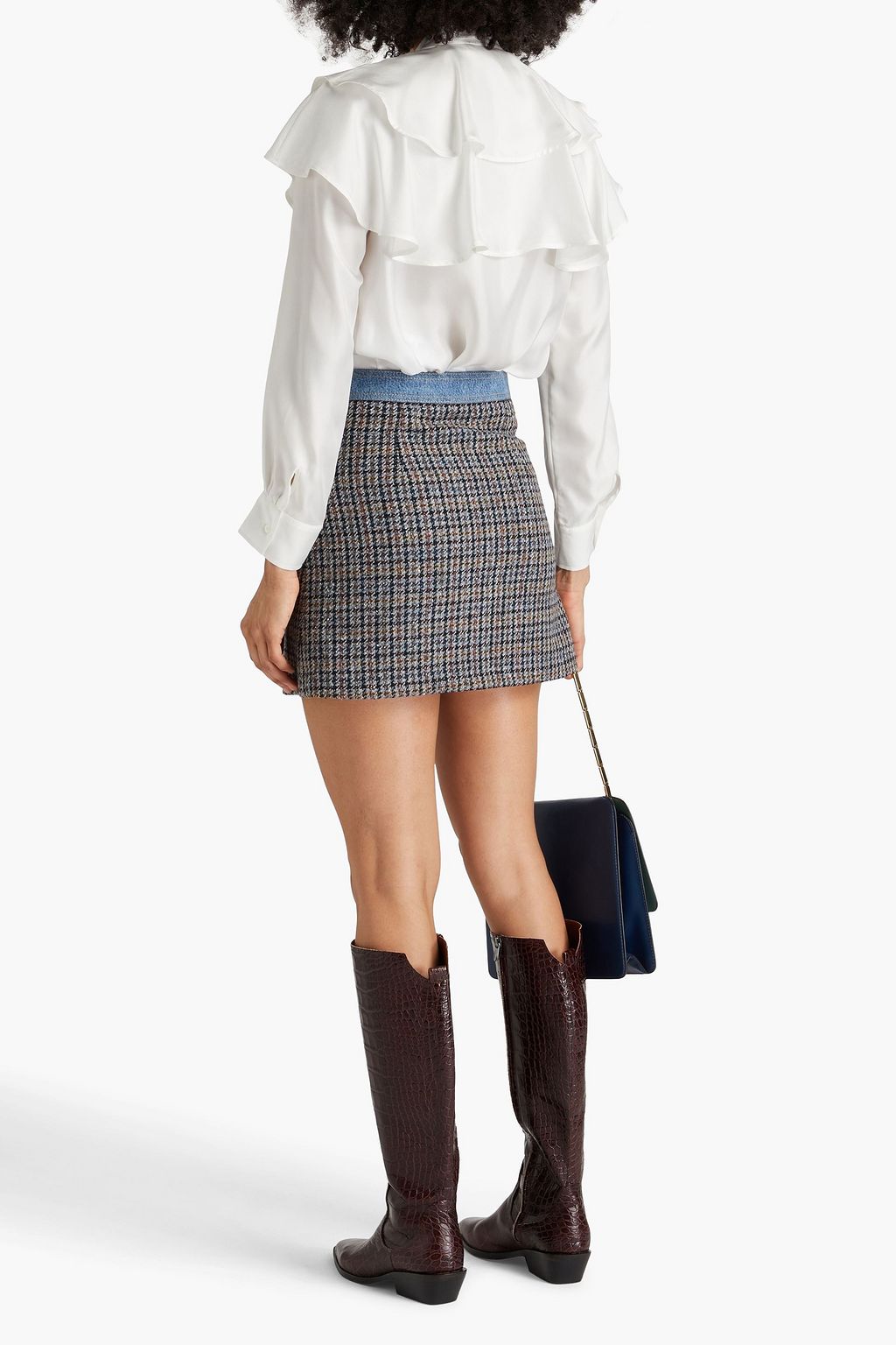 SANDRO Comedie ruffled silk-twill shirt