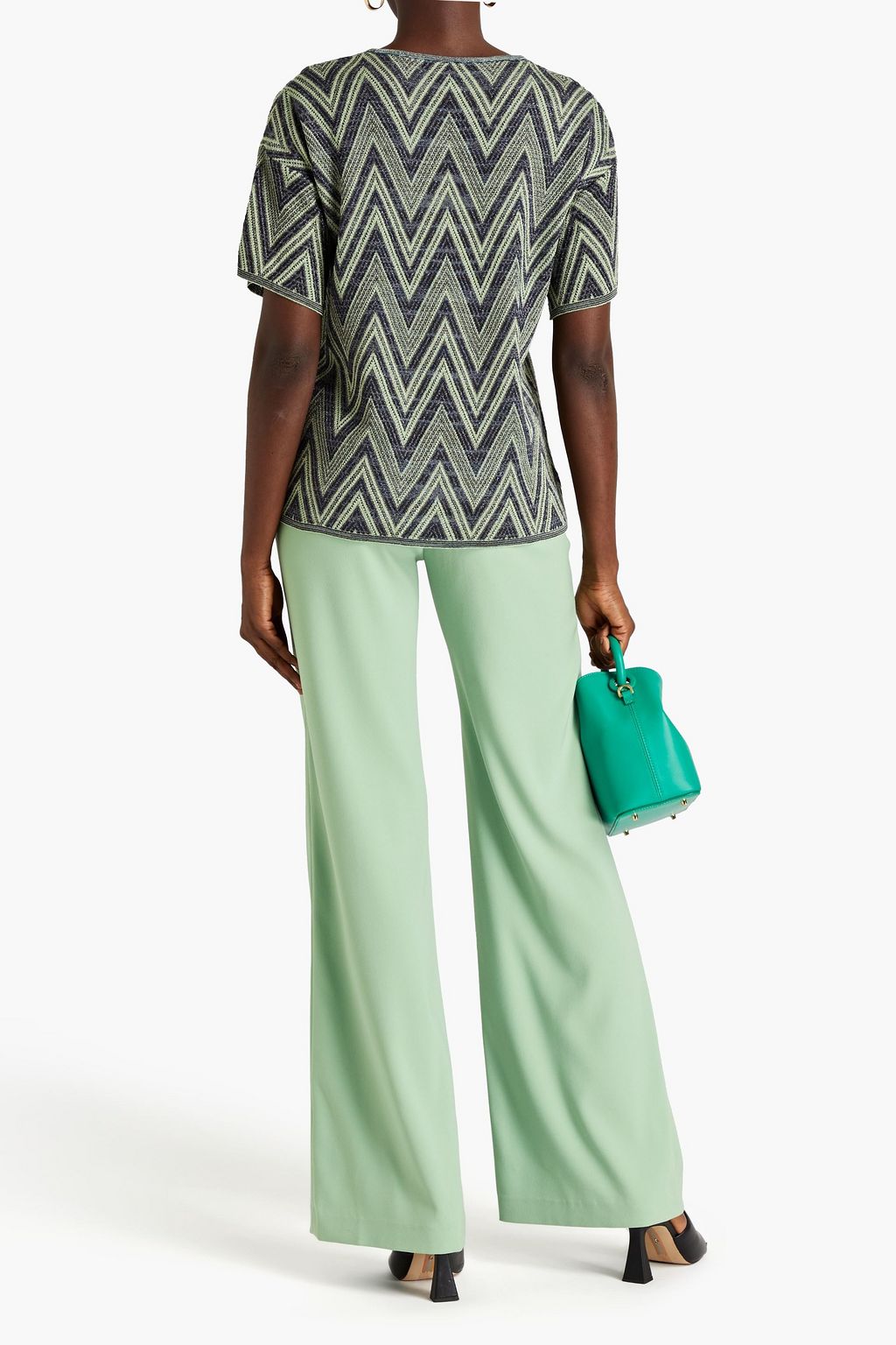 M MISSONI Metallic crochet-knit top