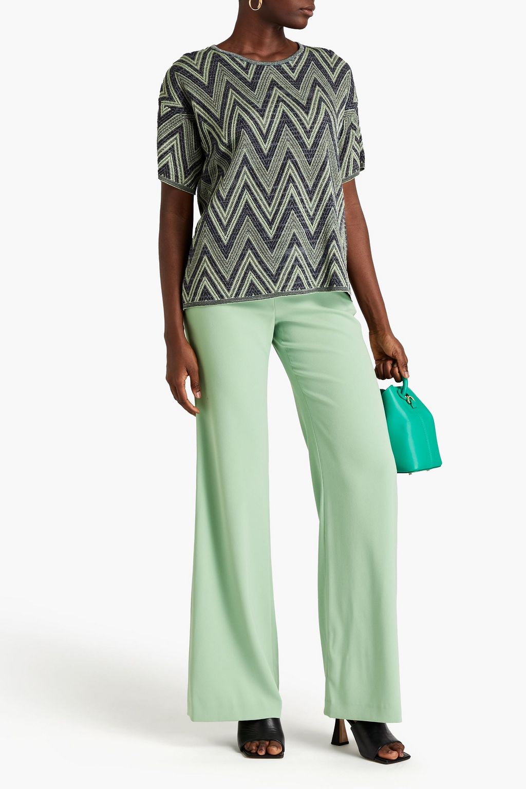 M MISSONI Metallic crochet-knit top