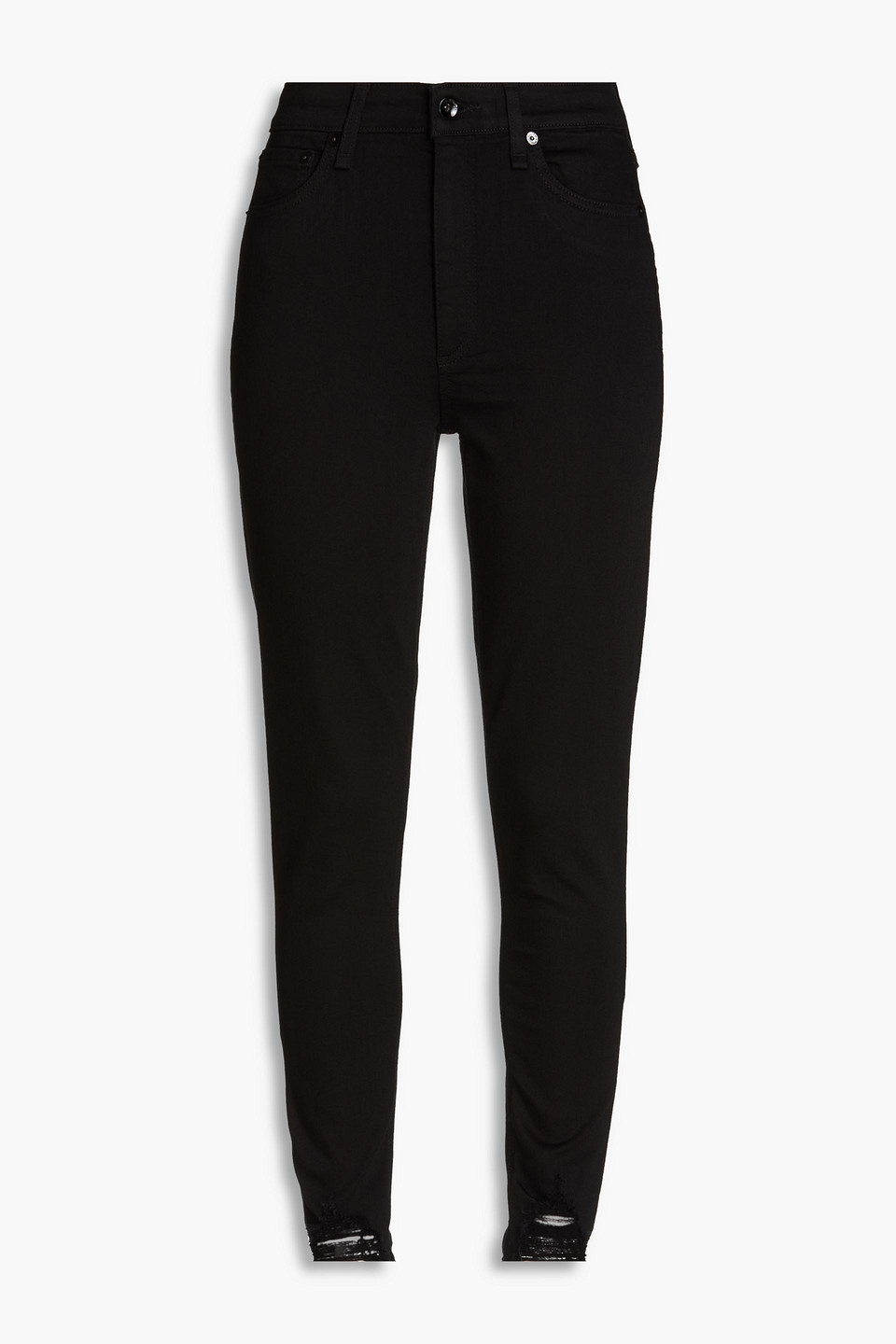 Rag & Bone Hoch Sitzende Skinny Jeans In Black