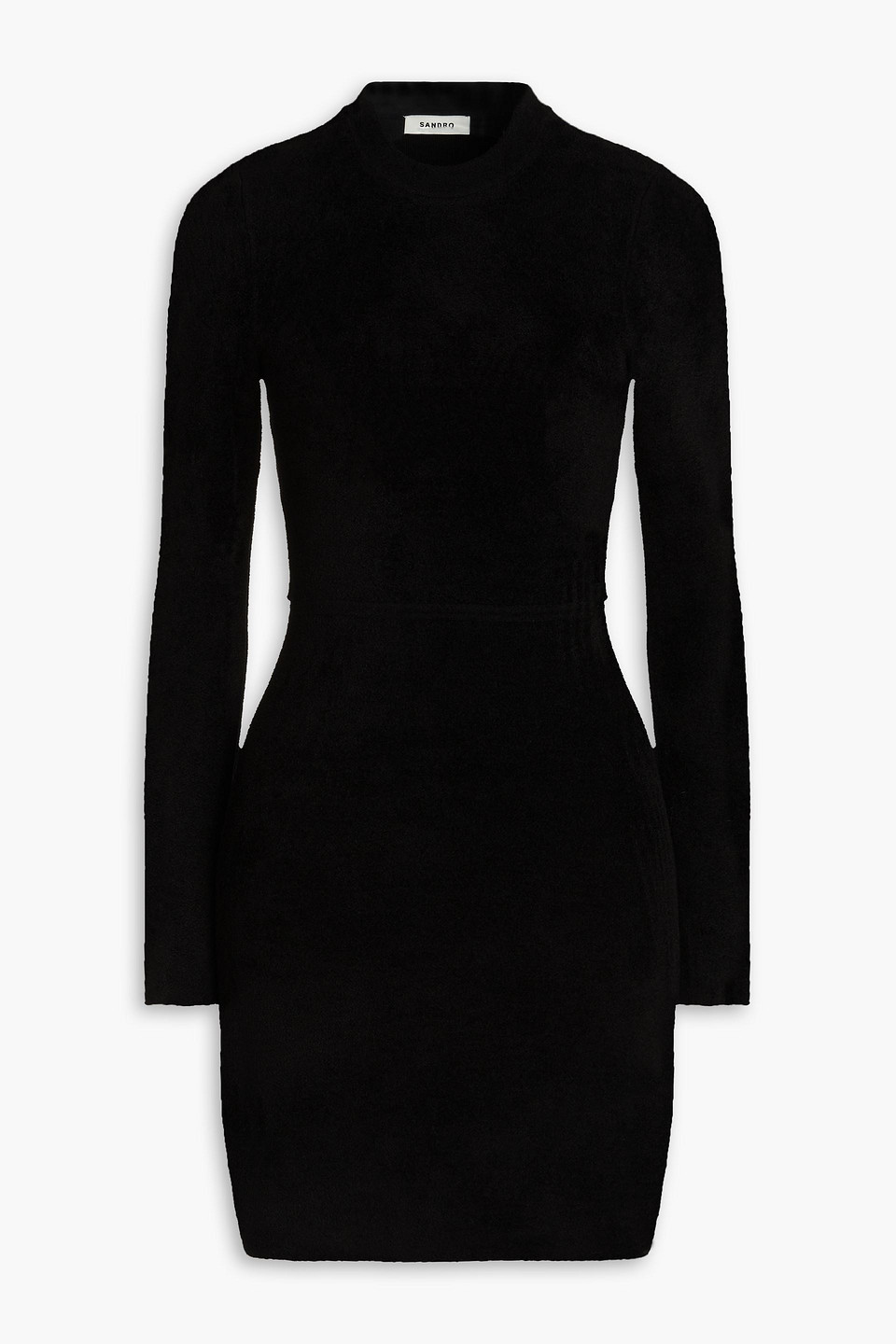 Sandro Cutout Chenille Mini Dress In Black