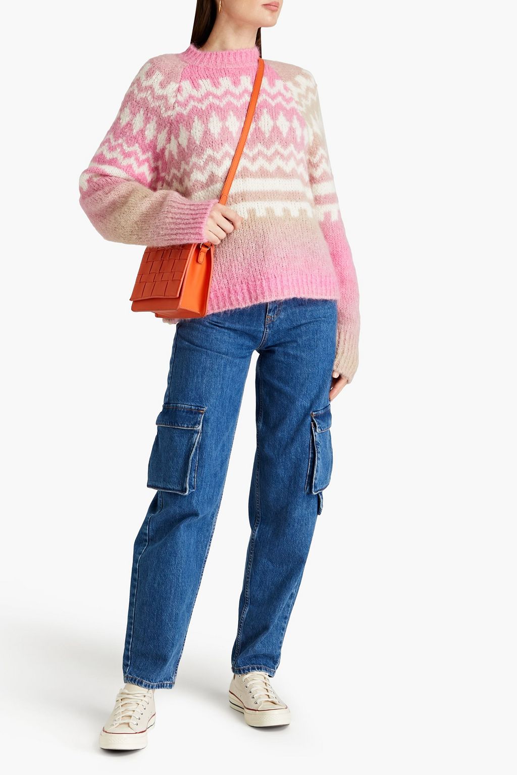 SANDRO Pullover aus einer gebürsteten Alpakamischung mit Fair-Isle-Muster