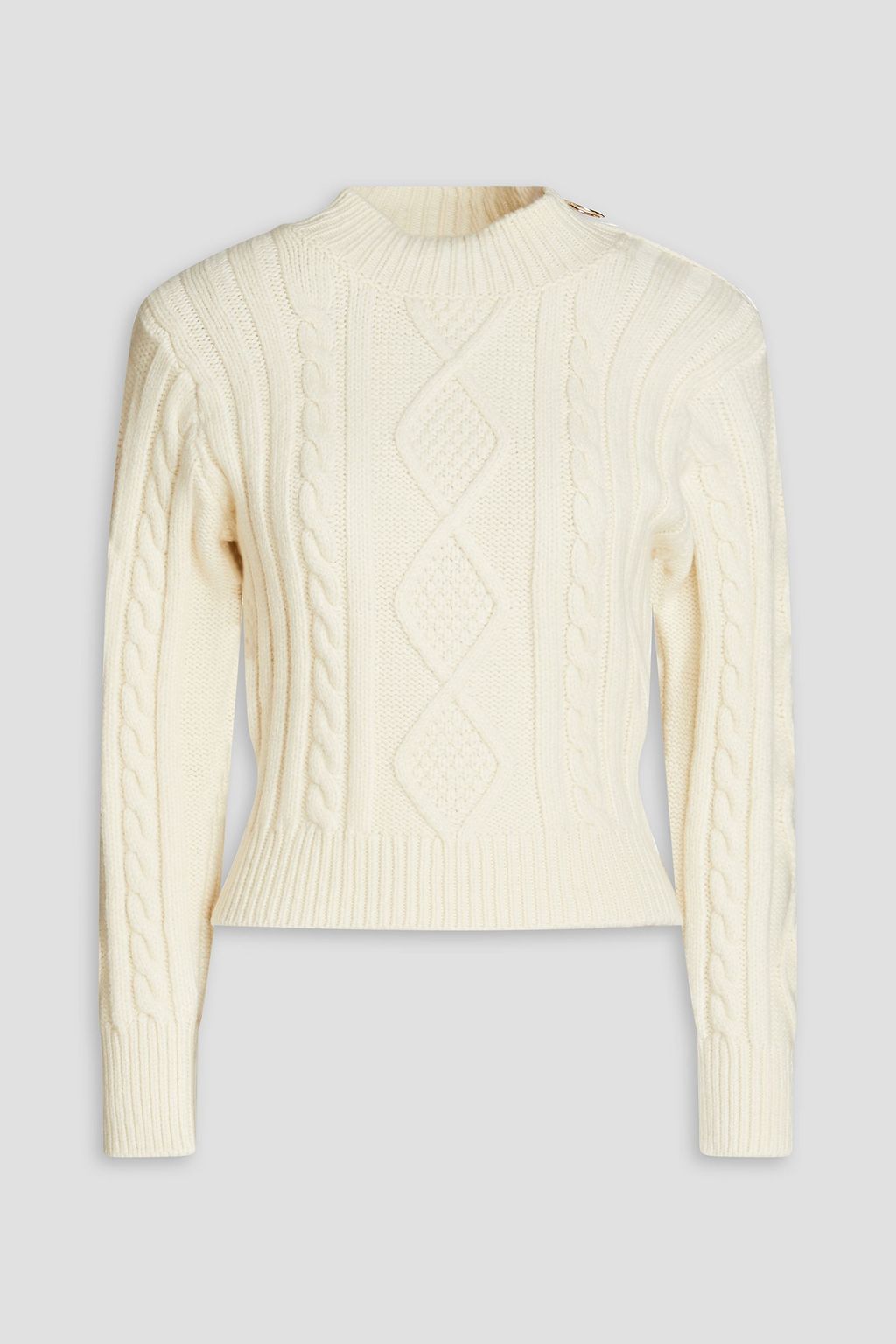 SANDRO Mosaique cable-knit wool-blend turtleneck sweater | THE OUTNET