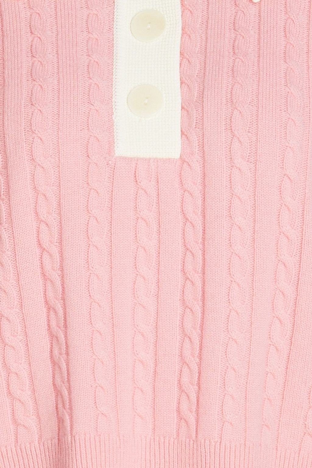 SANDRO Reno cable-knit wool-blend polo sweater