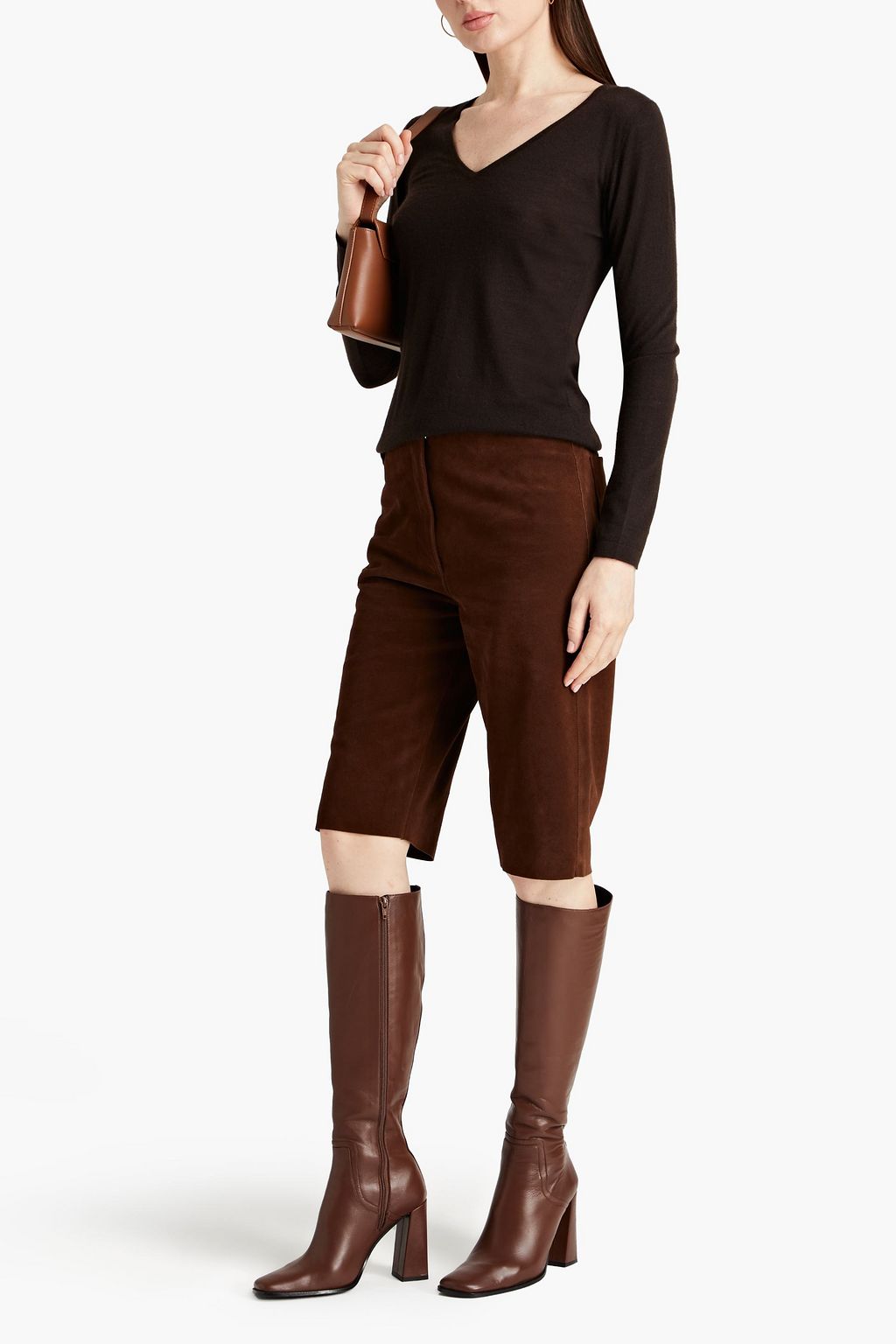 N.PEAL Melierter Kaschmirpullover
