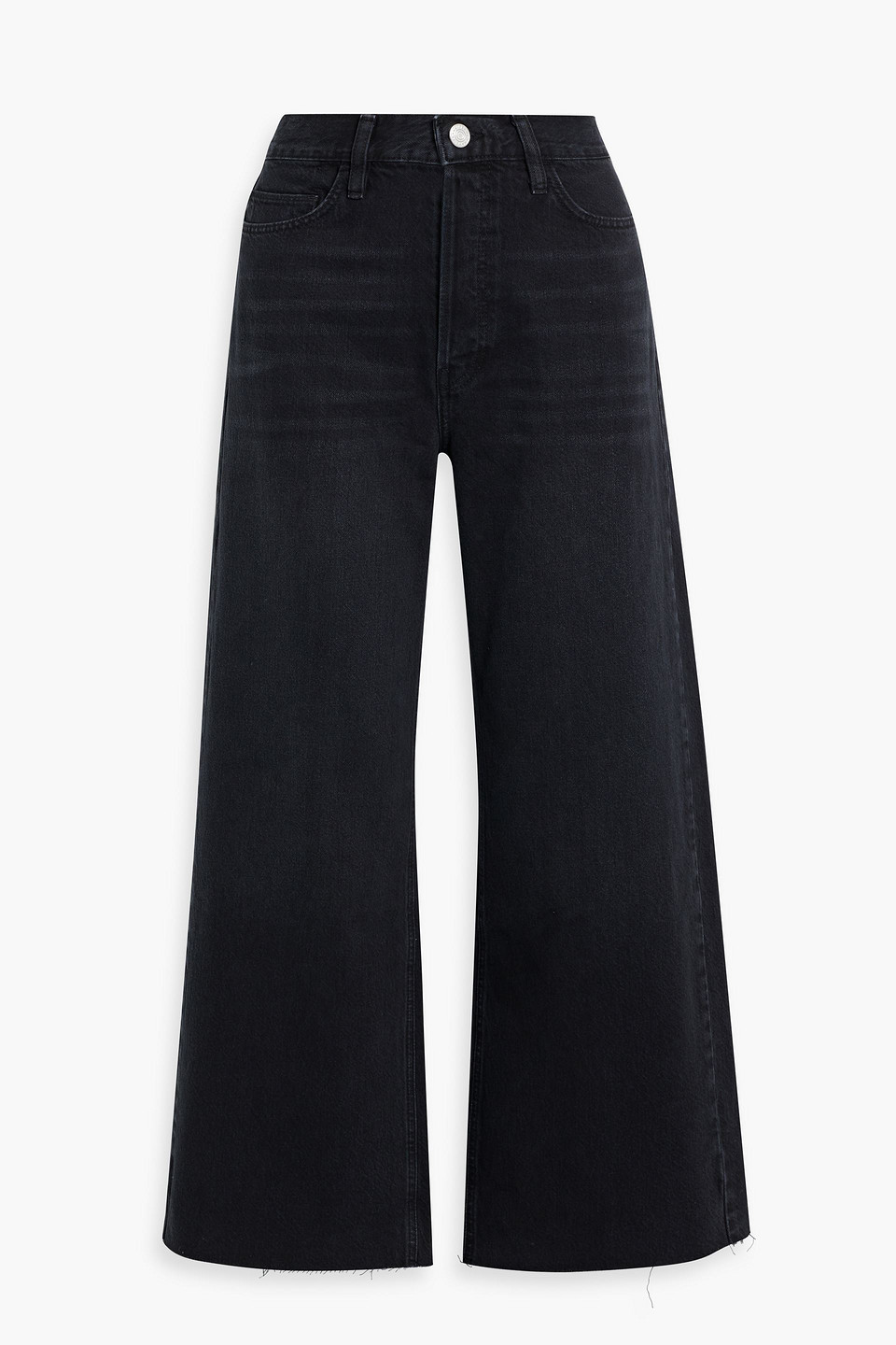 Frame High-rise Wide-leg Jeans In Black