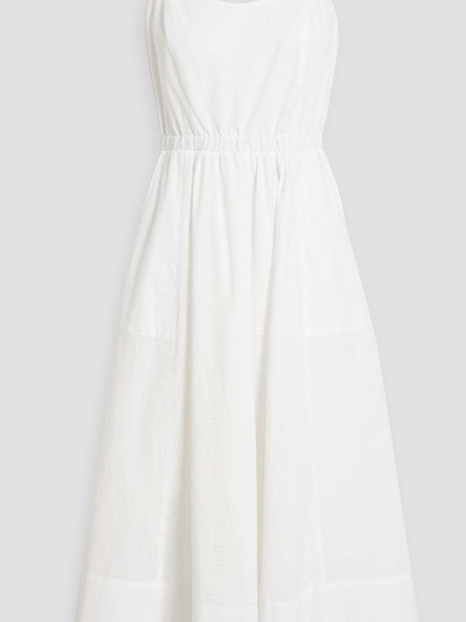 eve gathered cotton midi dress