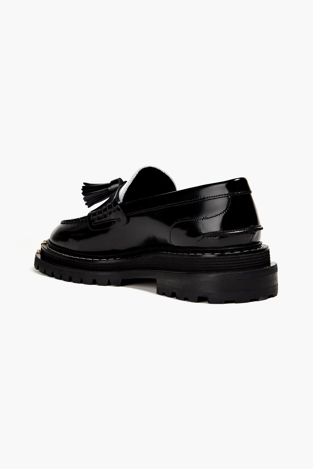 SANDRO Two-tone leather loafers