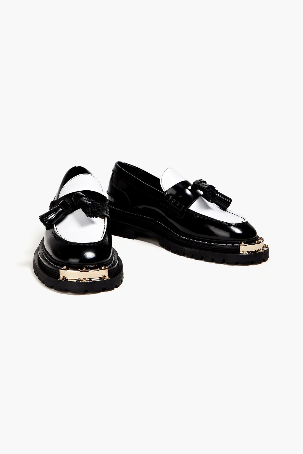SANDRO Two-tone leather loafers