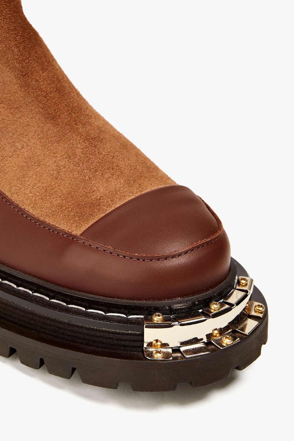 SANDRO Embellished suede and leather Chelsea boots