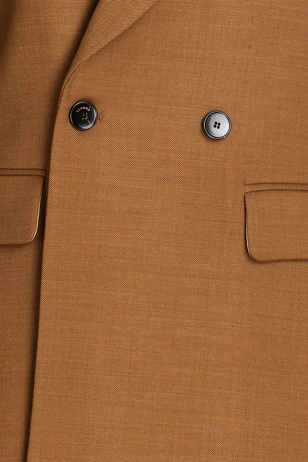 SANDRO Double-breasted twill coat