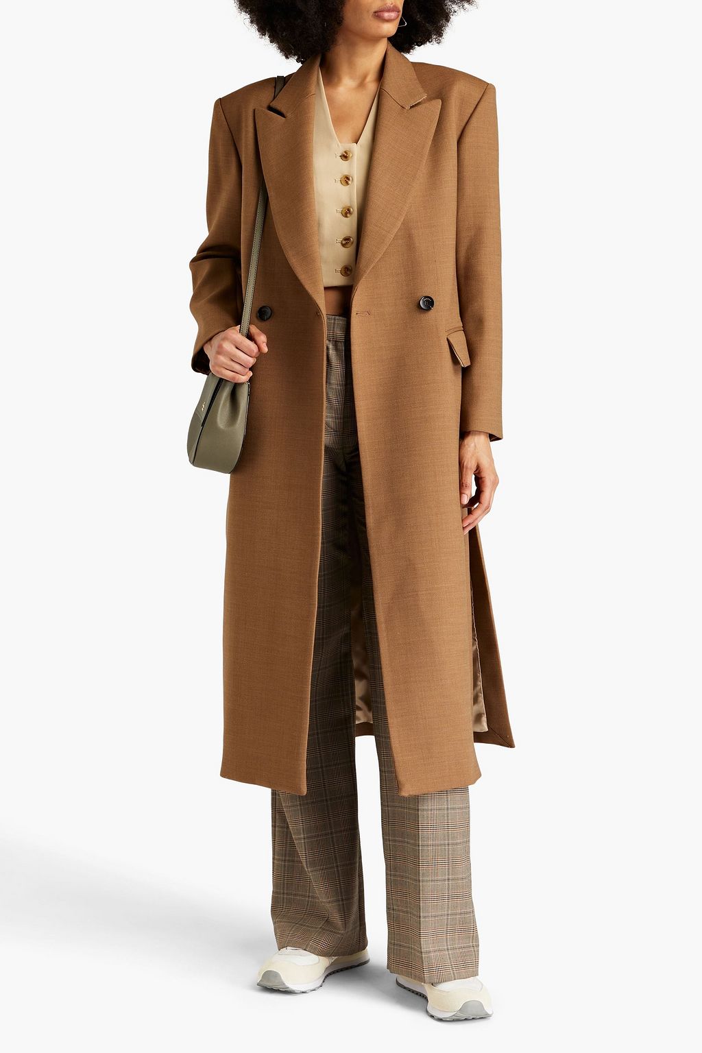 SANDRO Double-breasted twill coat
