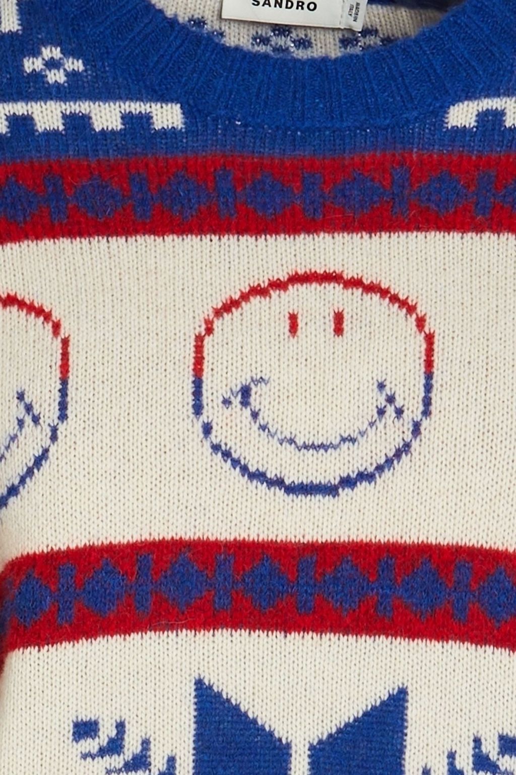 SANDRO Jacquard-knit wool-blend sweater