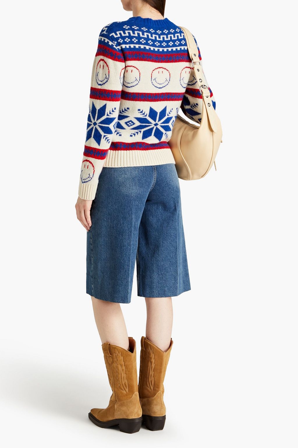 SANDRO Jacquard-knit wool-blend sweater