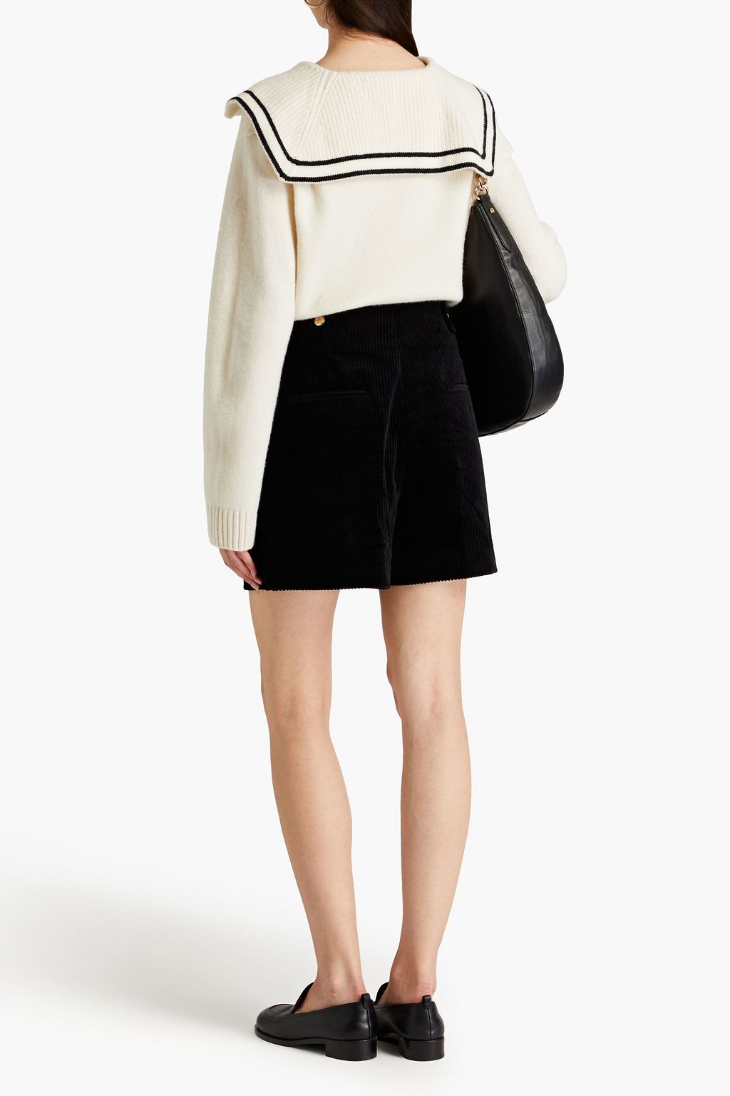 SANDRO Striped wool polo sweater