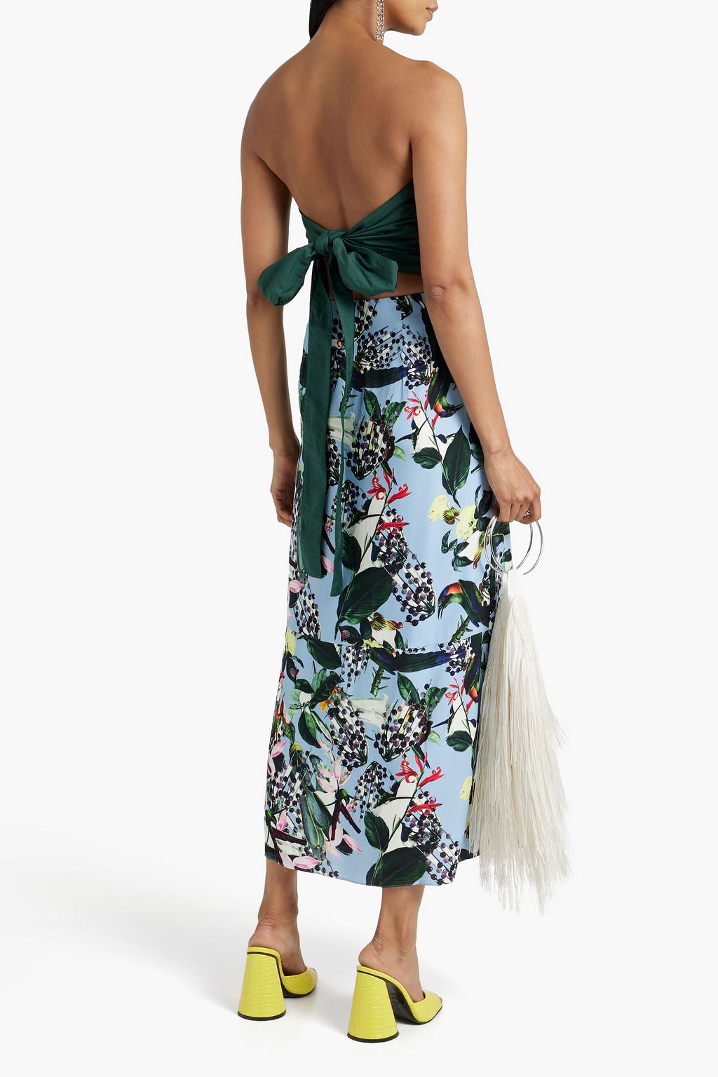 ERDEM Vaughn printed crepe de chine midi skirt