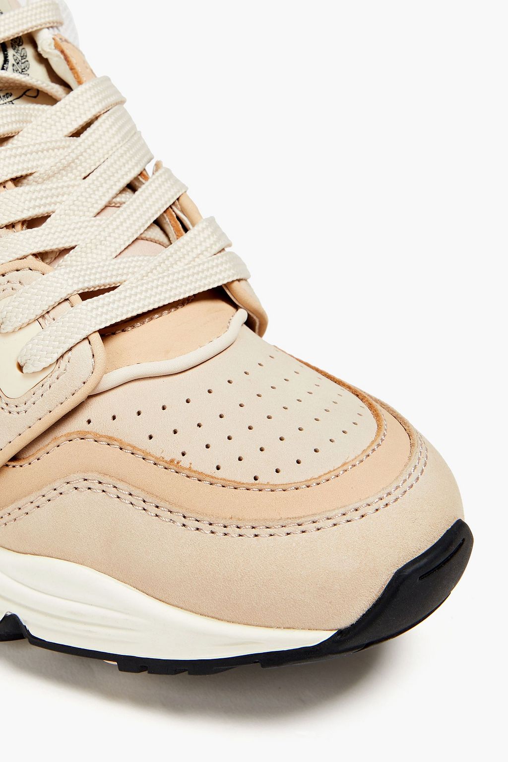 SANDRO Mesh, nubuck and leather sneakers