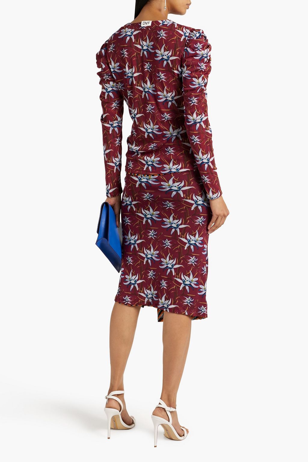 DIANE VON FURSTENBERG Dariella reversible floral-print stretch-mesh midi skirt