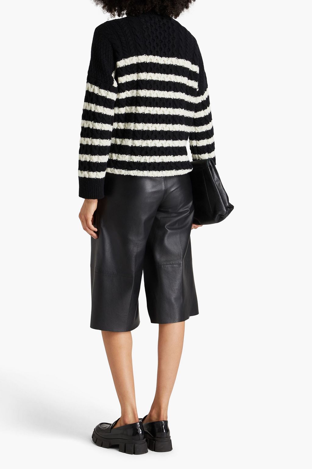 &DAUGHTER Ina striped cable-knit wool sweater