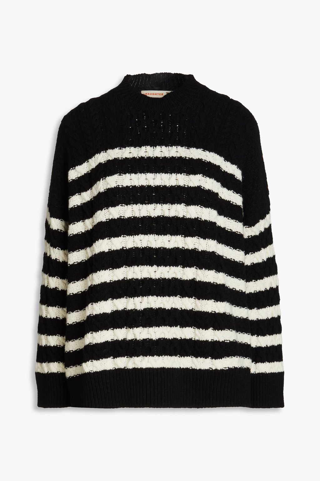 &DAUGHTER Ina striped cable-knit wool sweater | THE OUTNET