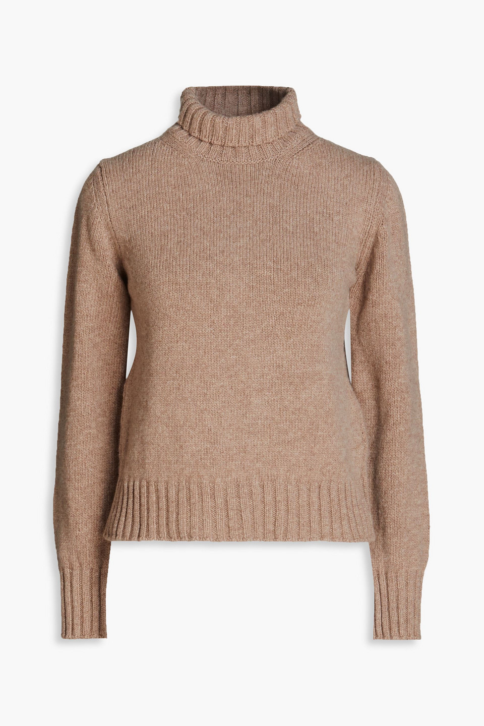 And-daughter Audrey Mélange Wool Turtleneck Sweater In Mushroom