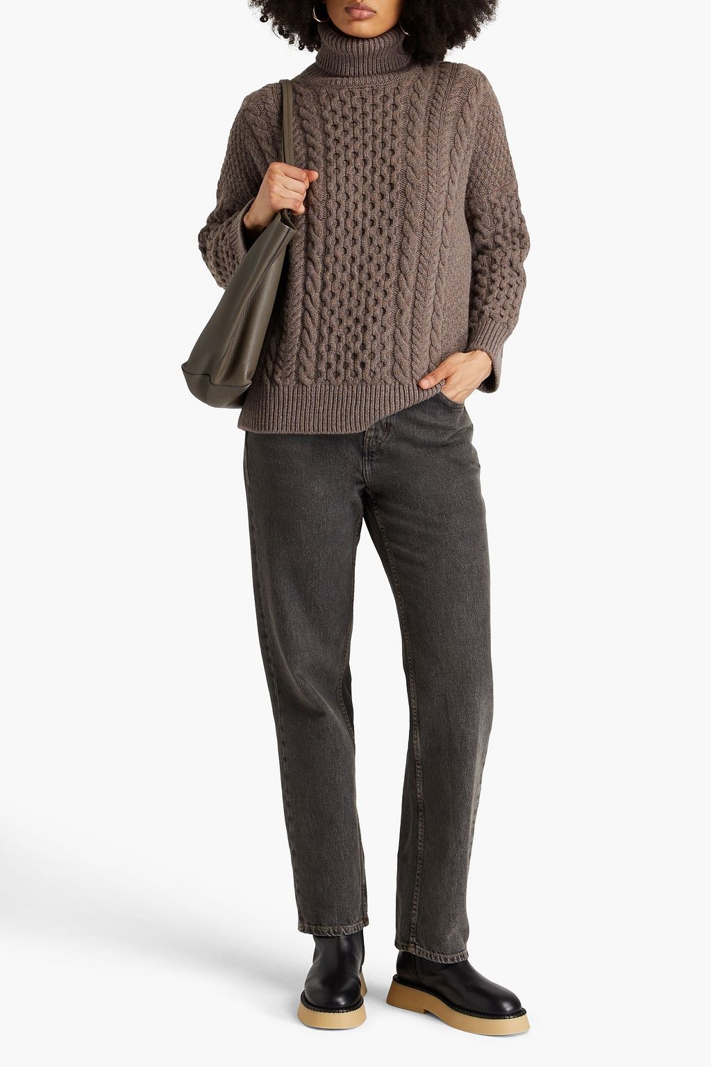 &DAUGHTER Annis cable-knit wool turtleneck sweater