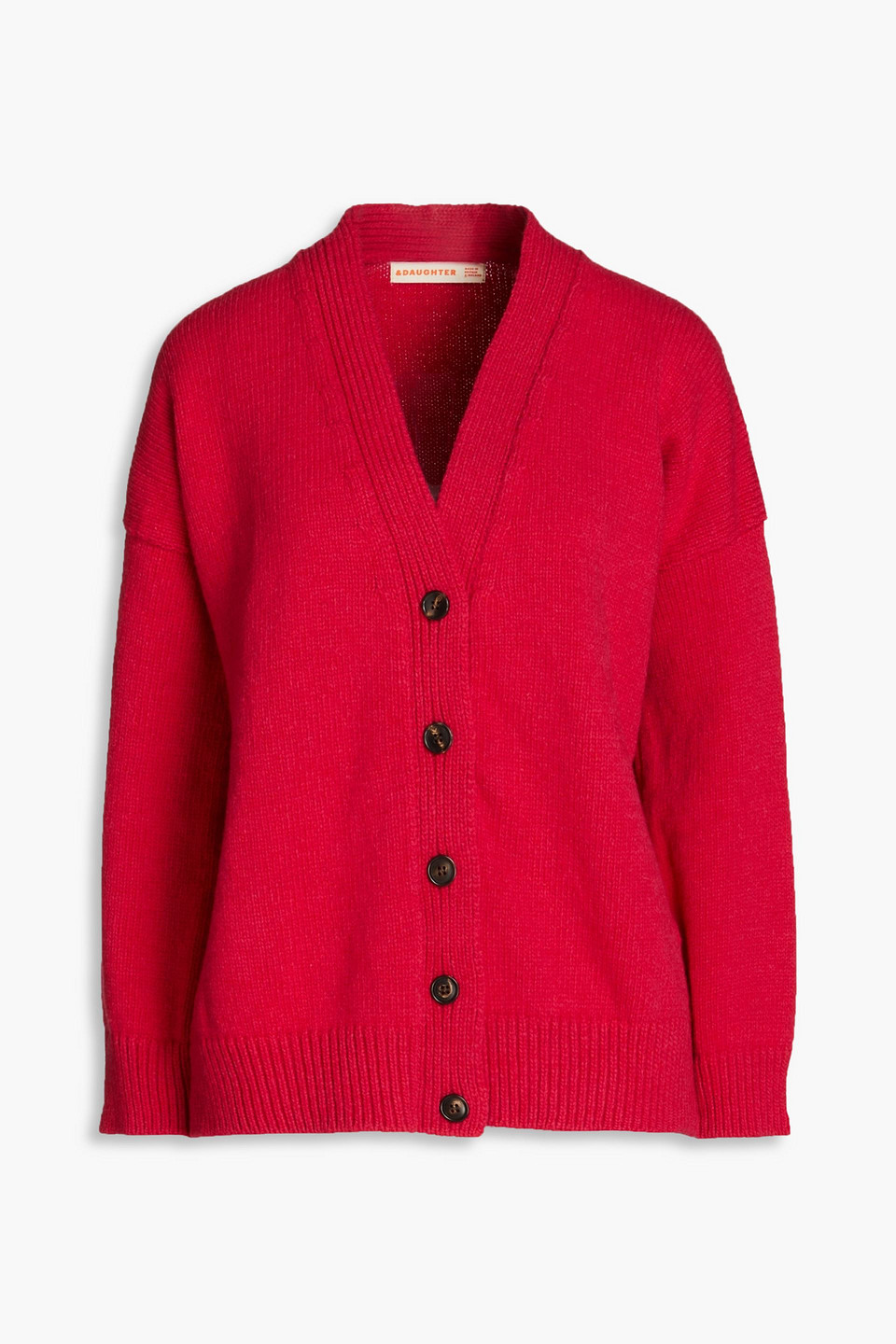 And-daughter Carey Wool Cardigan In Fuchsia