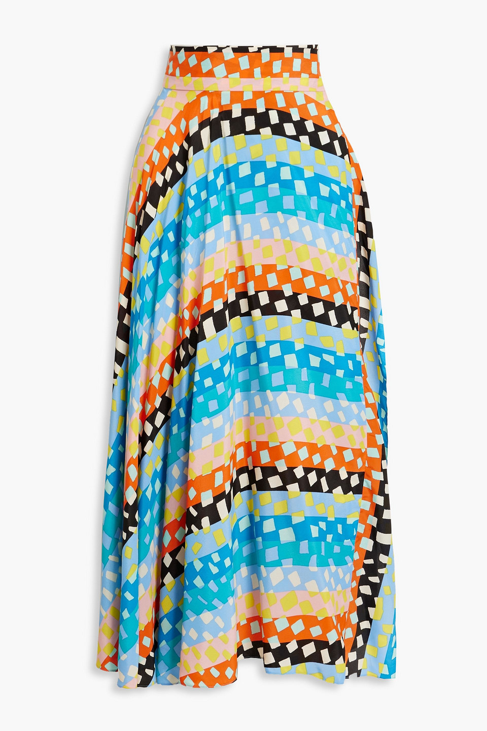 DIANE VON FURSTENBERG CARSON PRINTED CREPE DE CHINE MIDI WRAP SKIRT,3074457345637780725