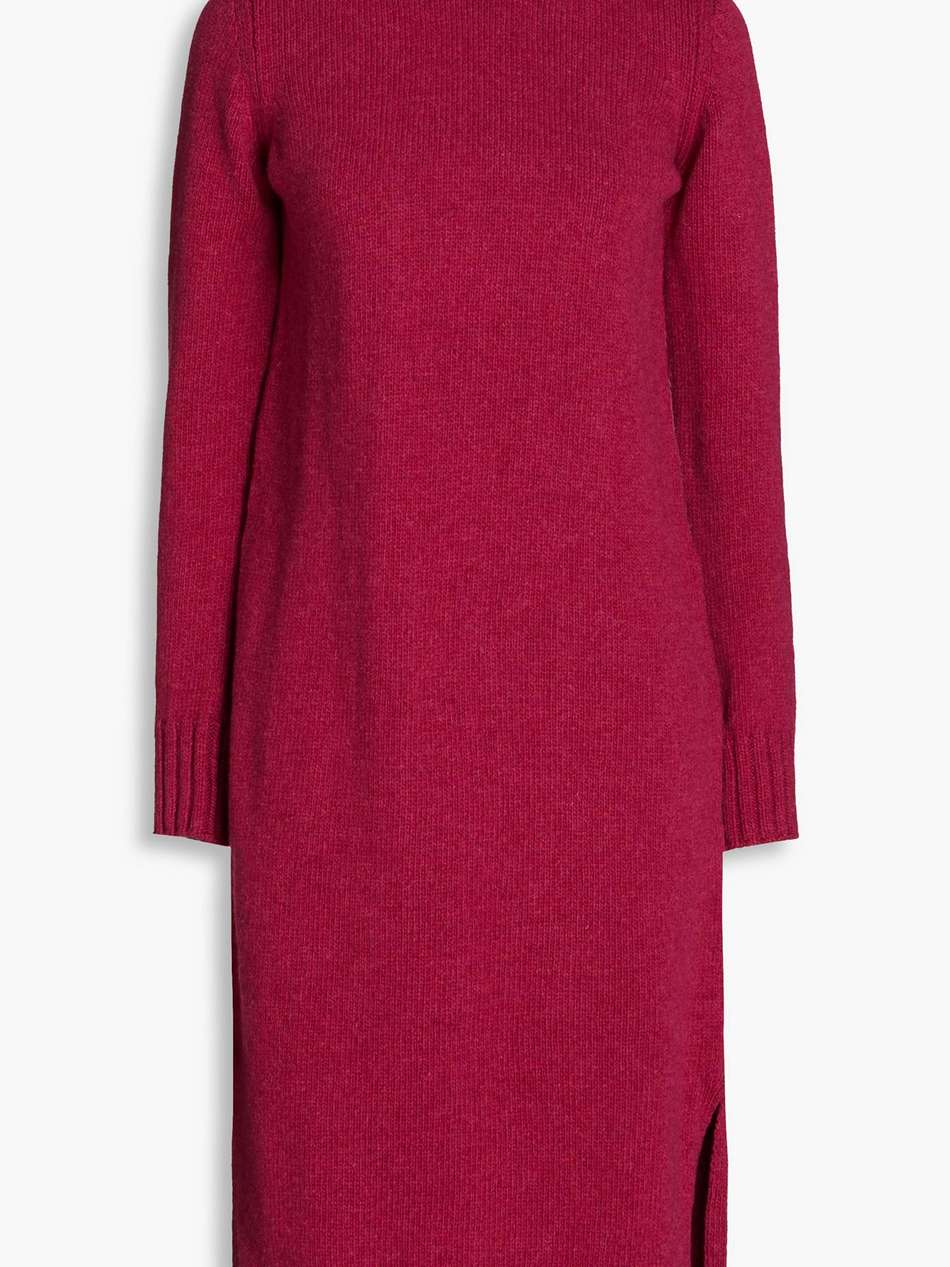 simone wool turtleneck midi dress