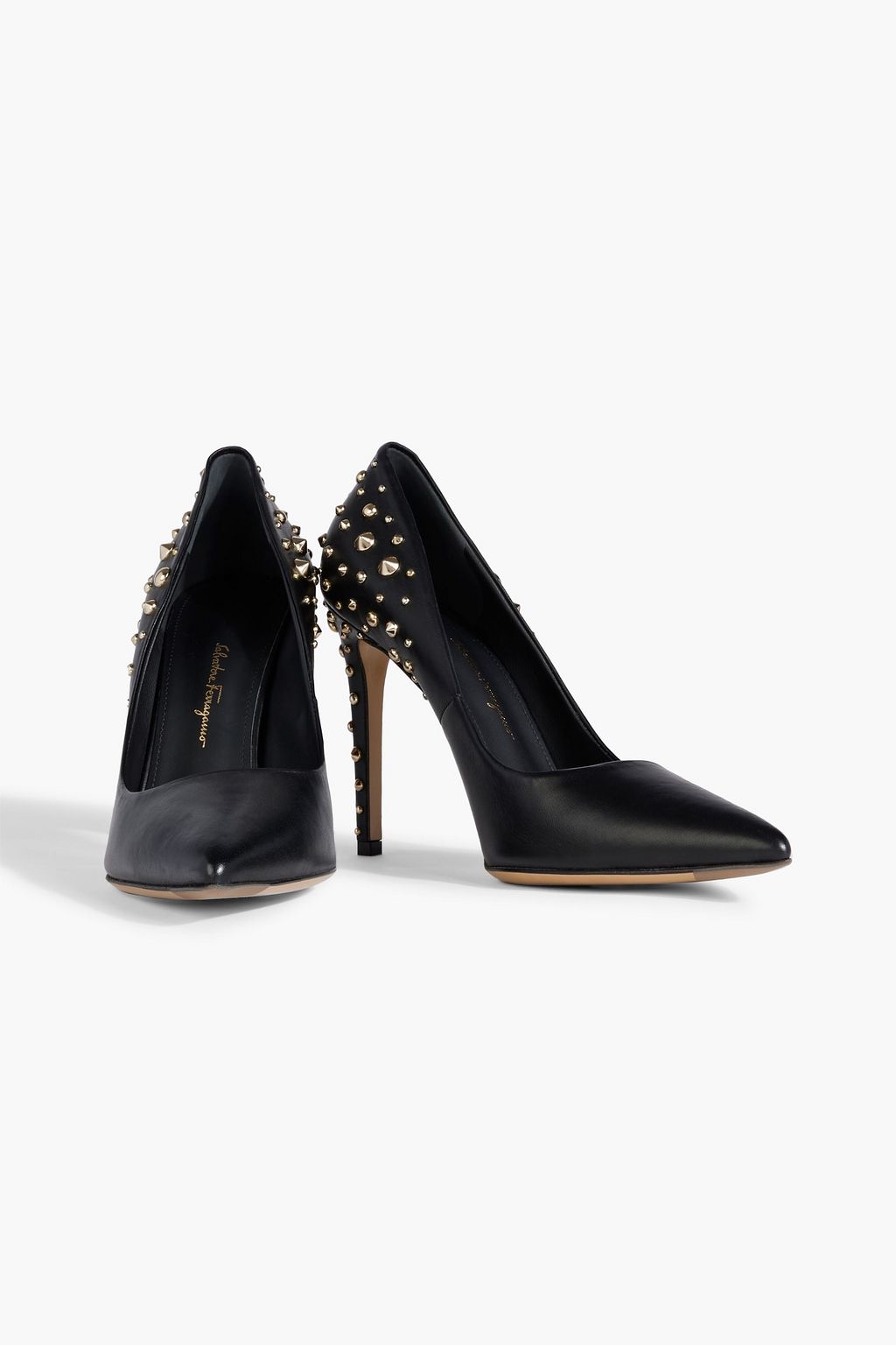 FERRAGAMO Only X5 studded leather pumps