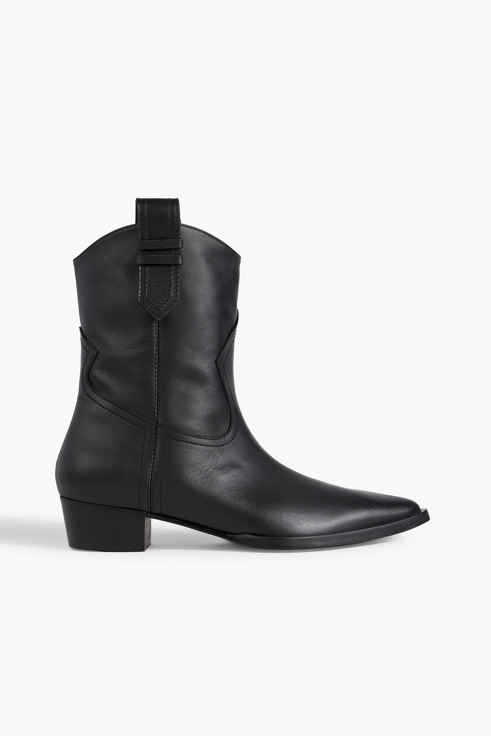 Frame Le Dallas Leather Western Boots In Black
