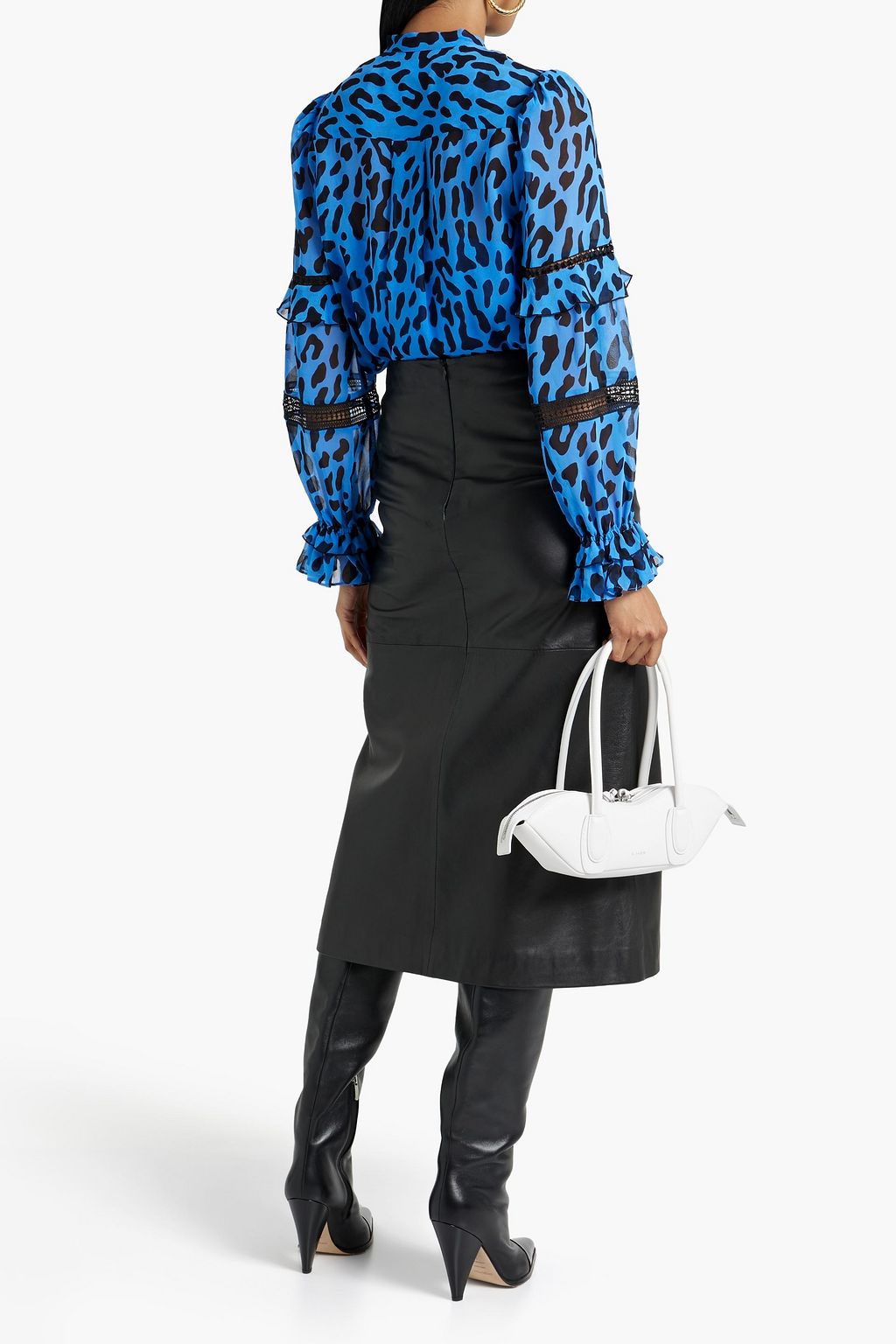 DIANE VON FURSTENBERG Arlington ruffled leopard-print chiffon blouse