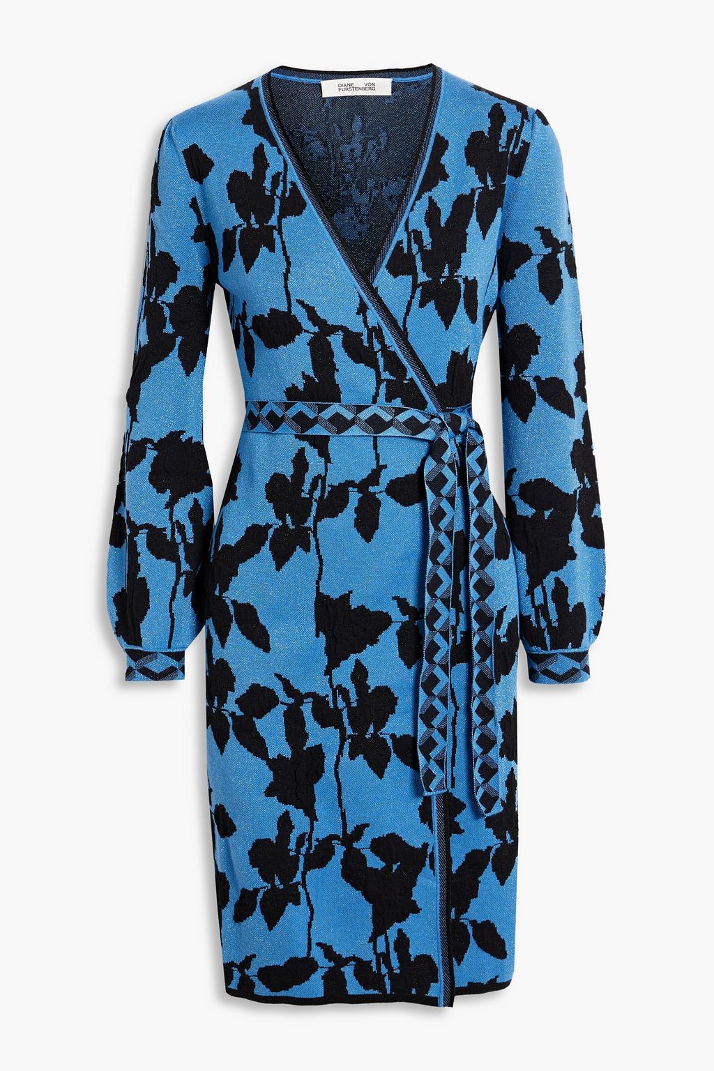 DIANE VON FURSTENBERG Bessina metallic jacquard-knit wrap dress | THE ...