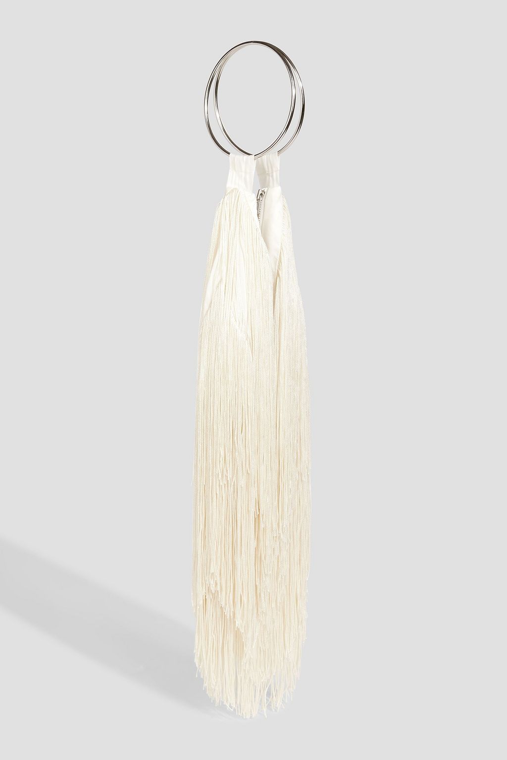 ENVELOPE1976 Swing fringed woven clutch