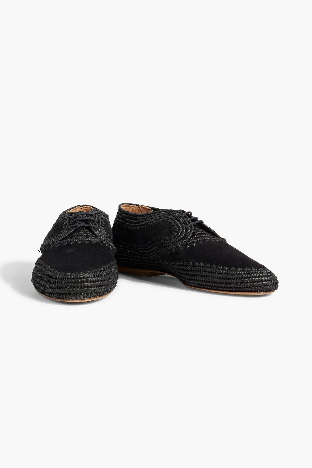 GABRIELA HEARST X CLERGERIE Miguel raffia and suede loafers