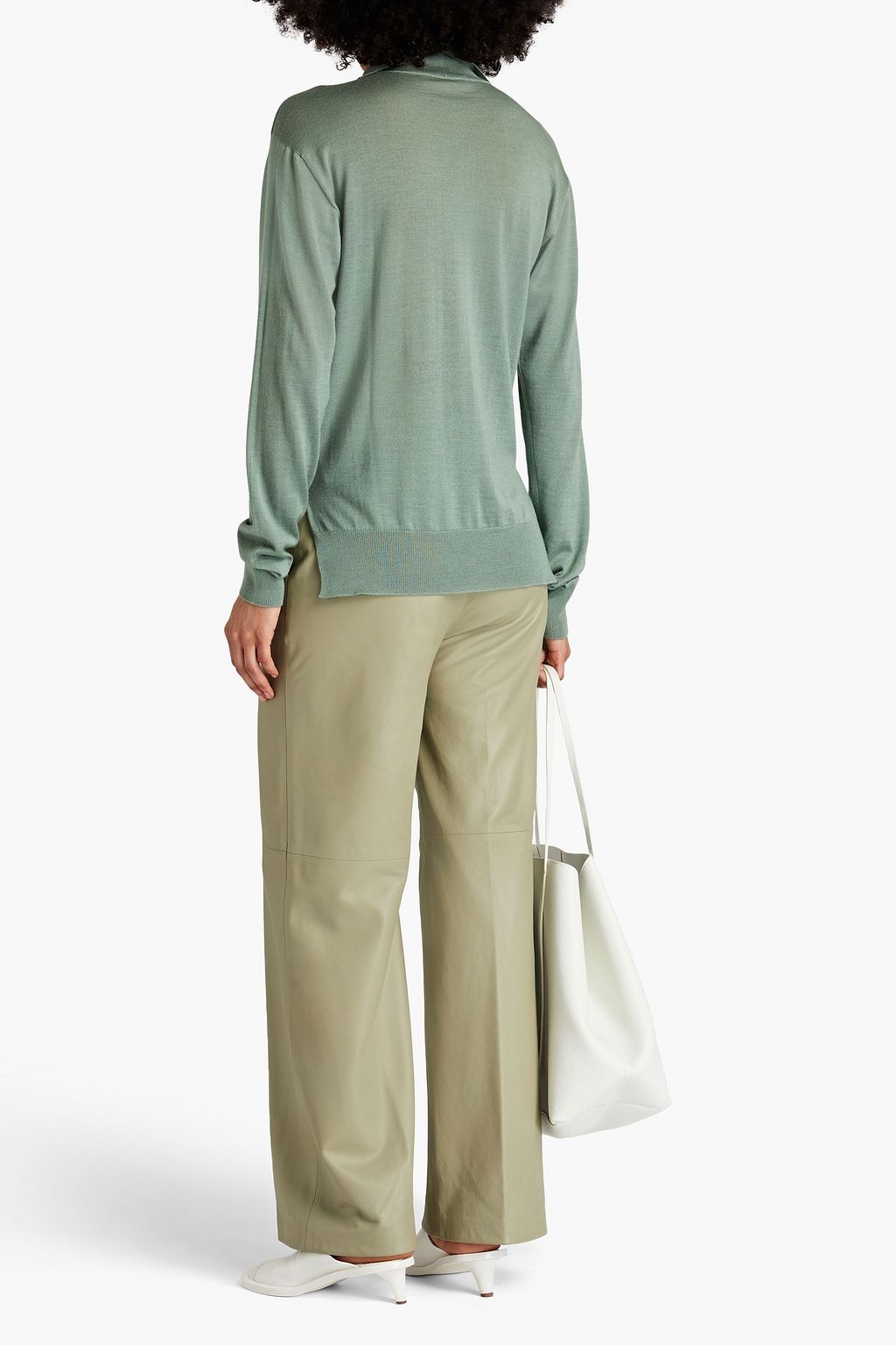 JIL SANDER Cashmere, wool and silk-blend turtleneck sweater