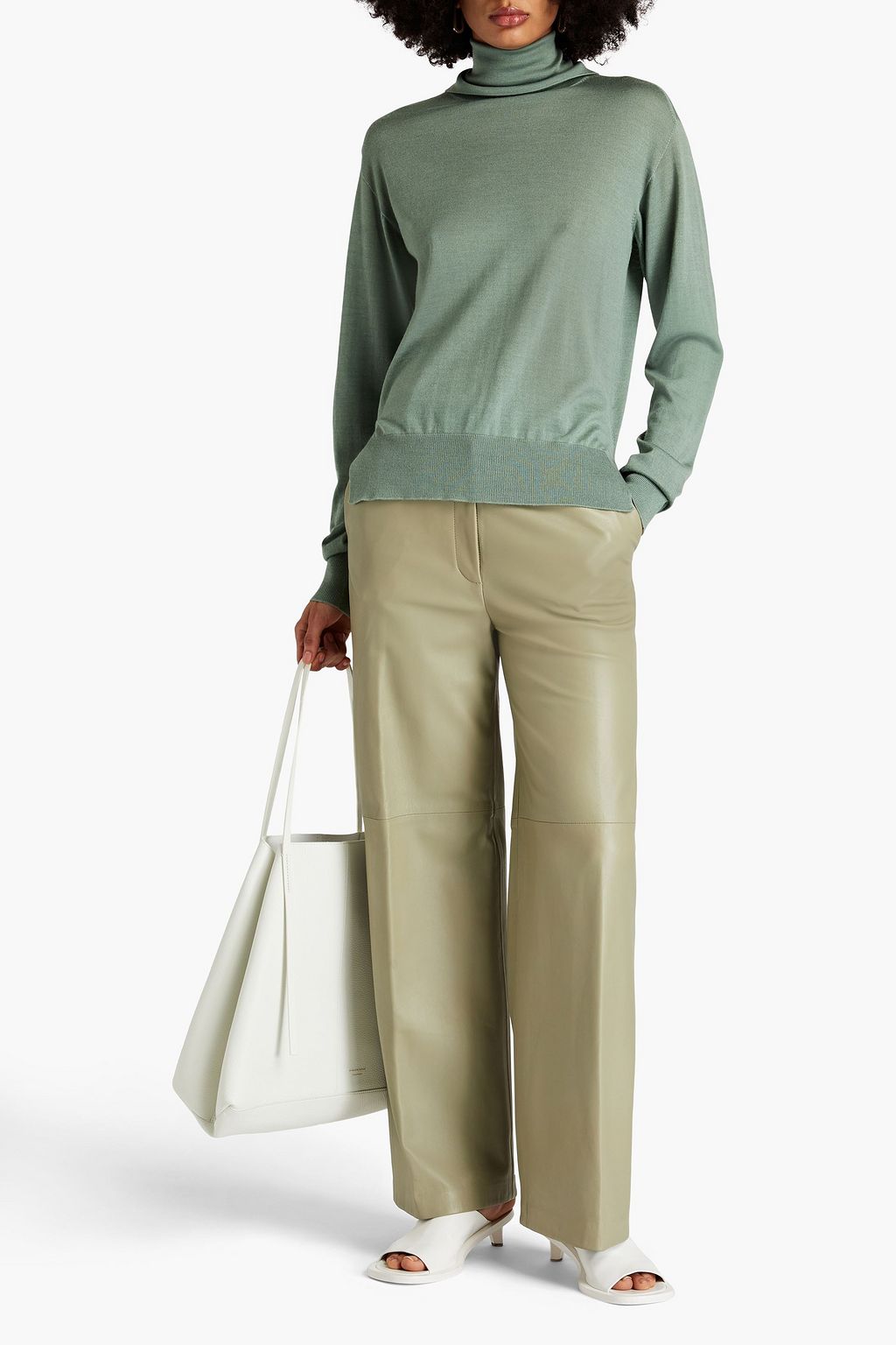 JIL SANDER Cashmere, wool and silk-blend turtleneck sweater