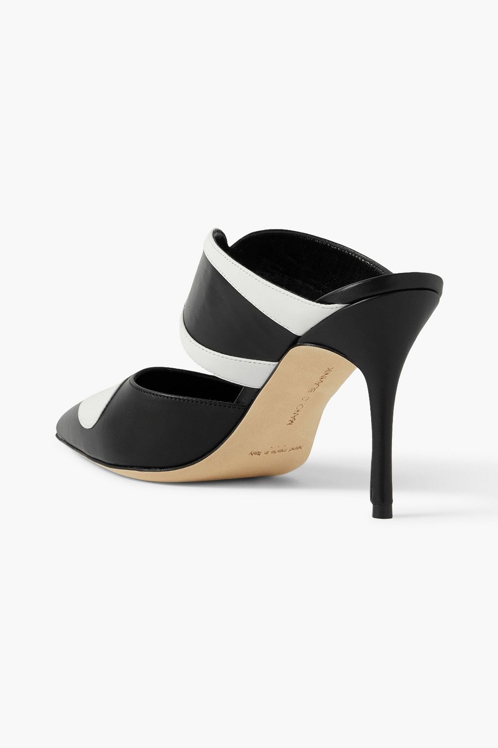 MANOLO BLAHNIK Latescu 90 two-tone leather mules
