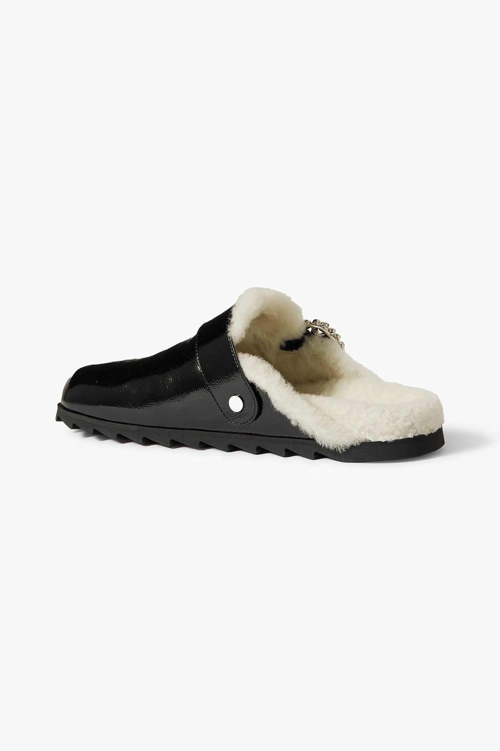 ROGER VIVIER Viv embellished patent-leather slippers