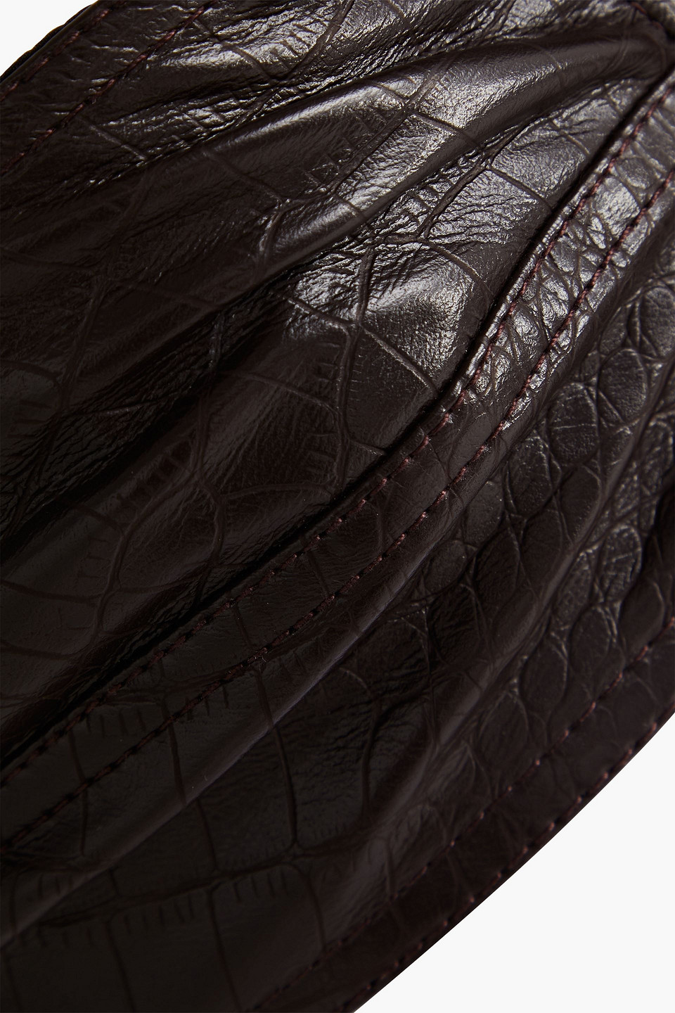 MATERIEL FAUX CROC-EFFECT LEATHER BRA TOP