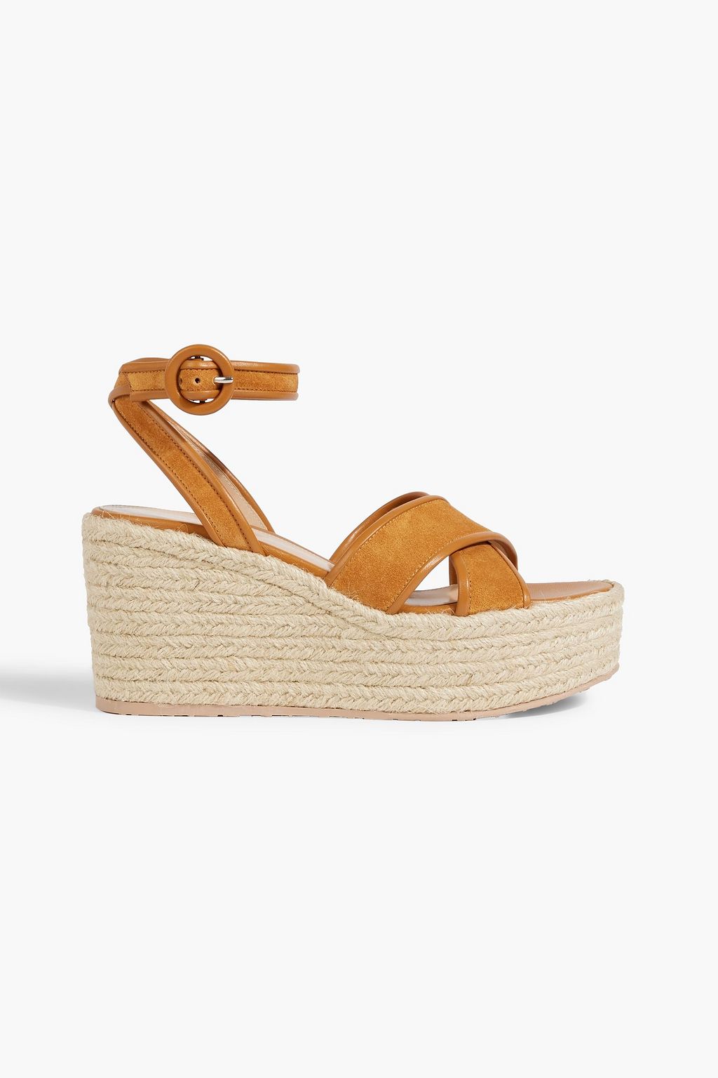 Leather-Trimmed Suede Espadrilles