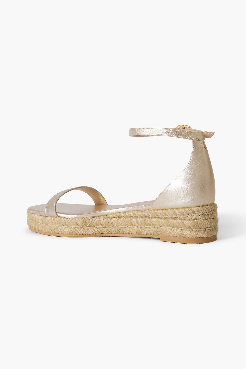 STUART WEITZMAN Metallic leather espadrille platform sandals