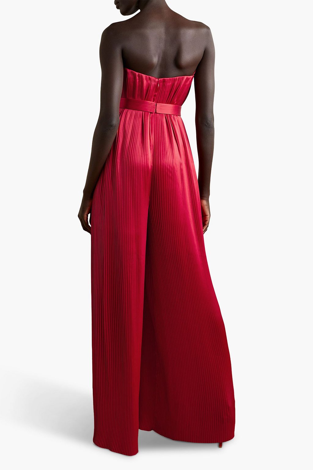 SEMSEM Strapless belted plissé silk-satin jumpsuit | Sale up to 70% off ...