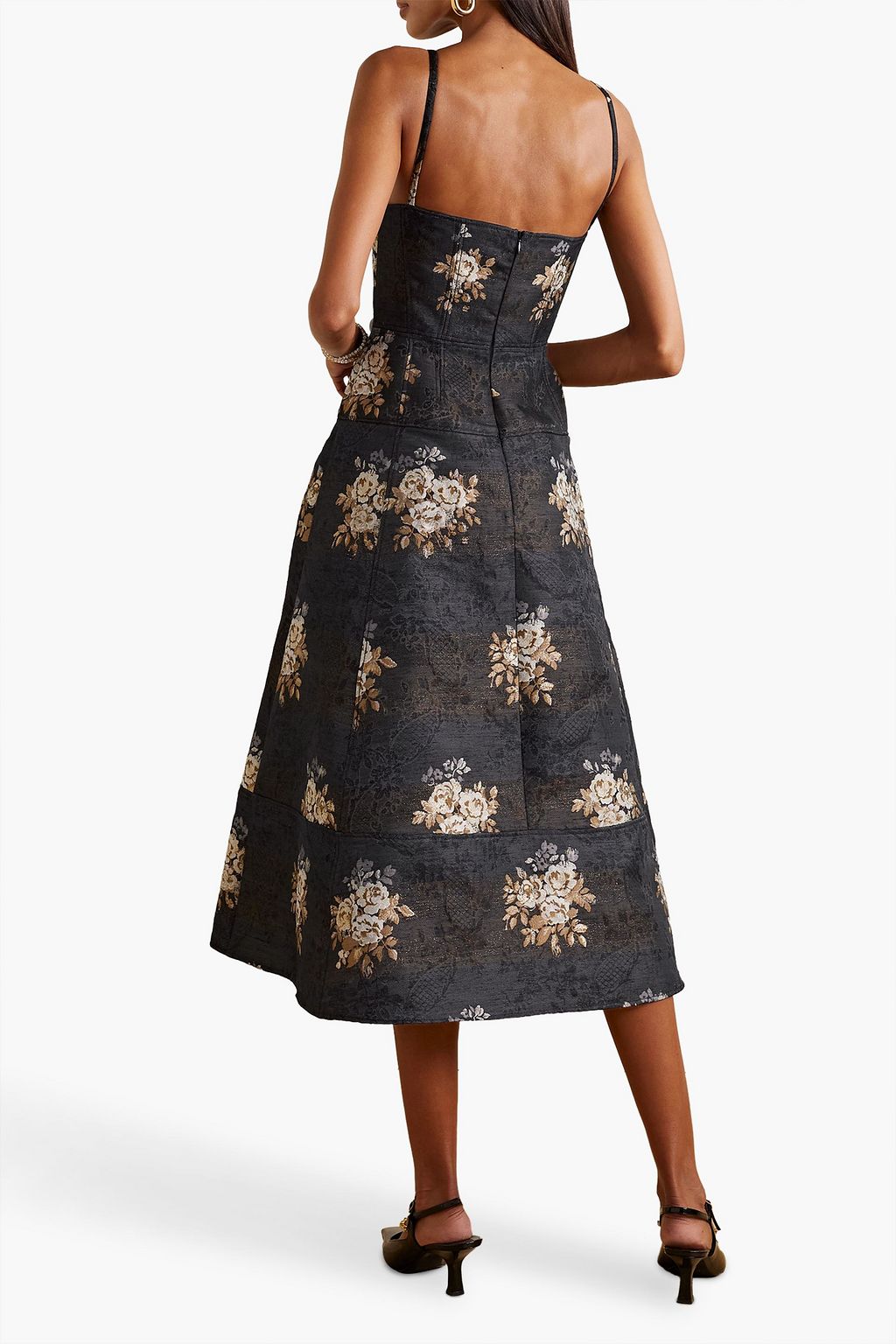ERDEM ブロケード ロングドレス ティアード