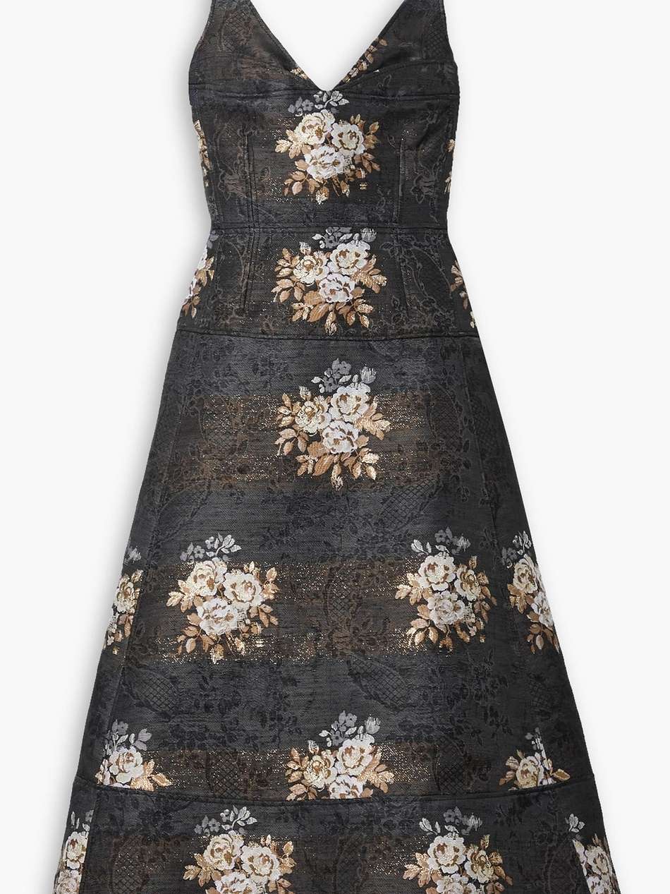 doris tiered brocade gown