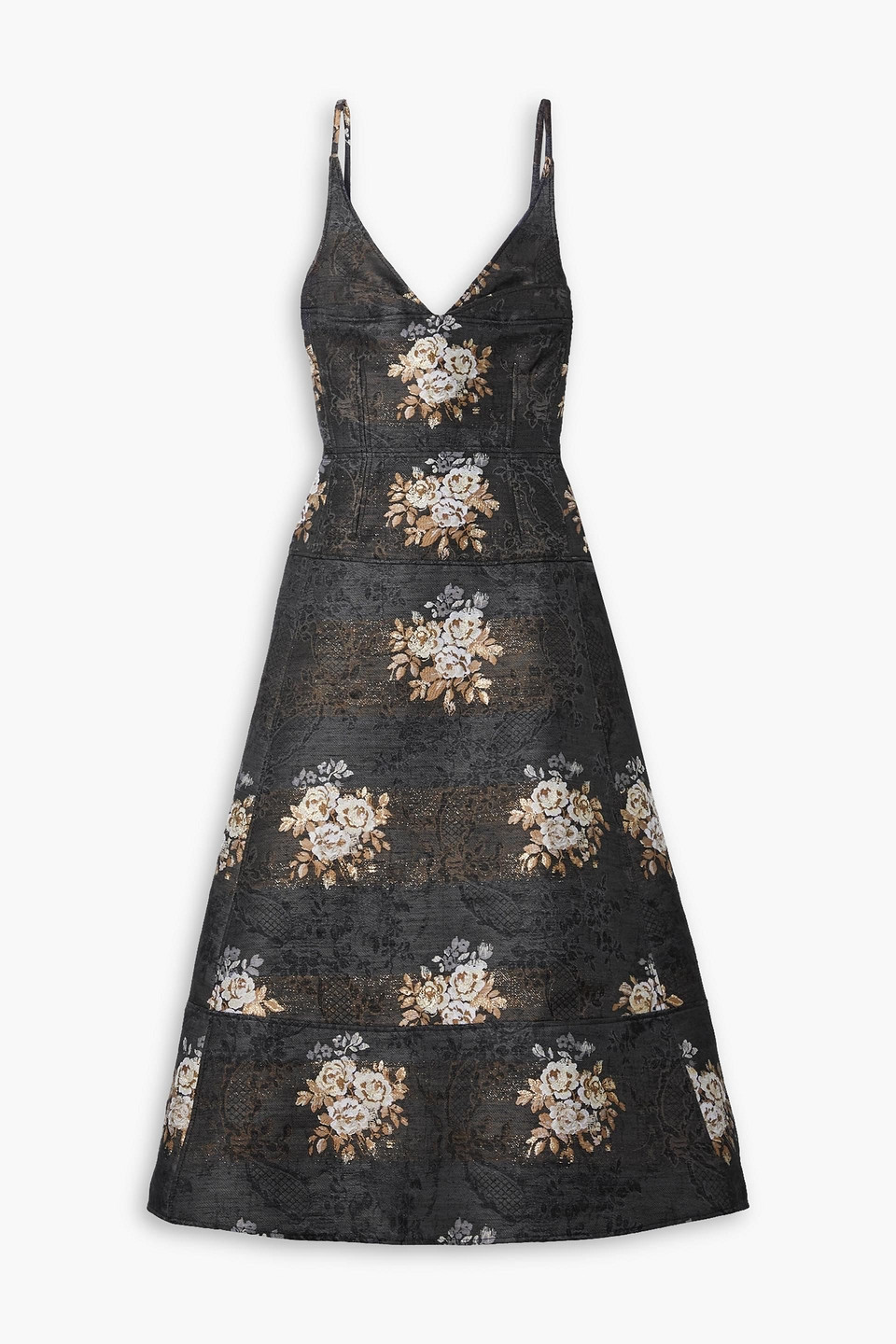 ERDEM DORIS TIERED BROCADE GOWN