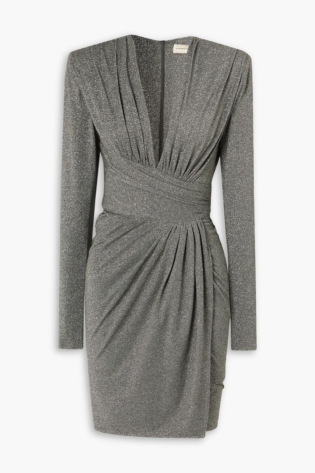 ALEXANDRE VAUTHIER Wrap effect metallic stretch jersey mini dress